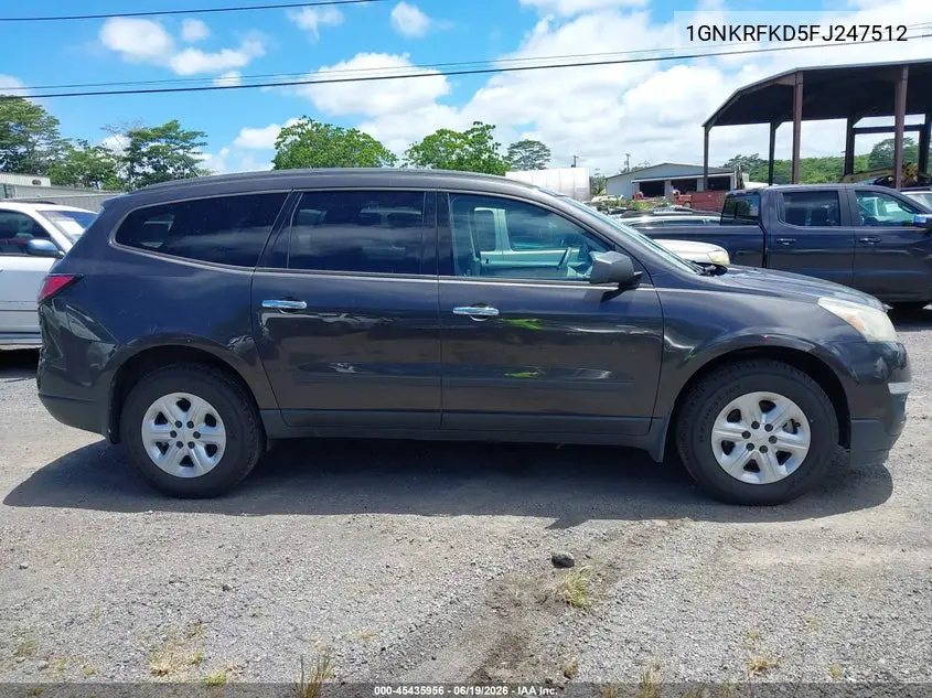 2015 Chevrolet Traverse Ls VIN: 1GNKRFKD5FJ247512 Lot: 45435956
