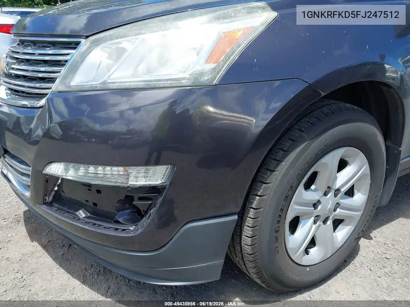 2015 Chevrolet Traverse Ls VIN: 1GNKRFKD5FJ247512 Lot: 45435956