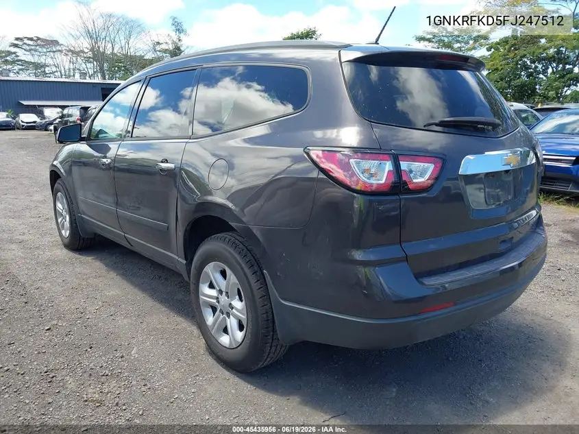 2015 Chevrolet Traverse Ls VIN: 1GNKRFKD5FJ247512 Lot: 45435956