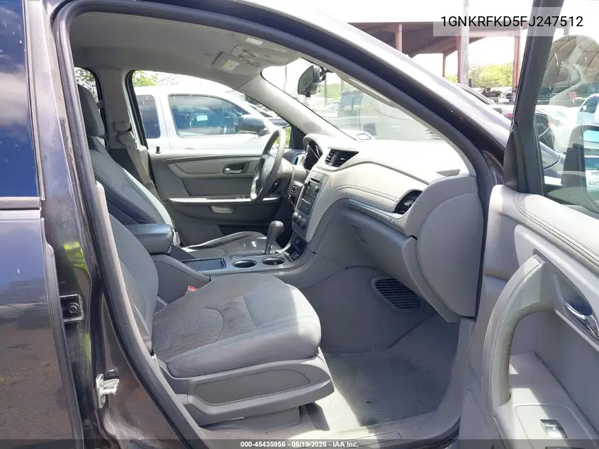 2015 Chevrolet Traverse Ls VIN: 1GNKRFKD5FJ247512 Lot: 45435956