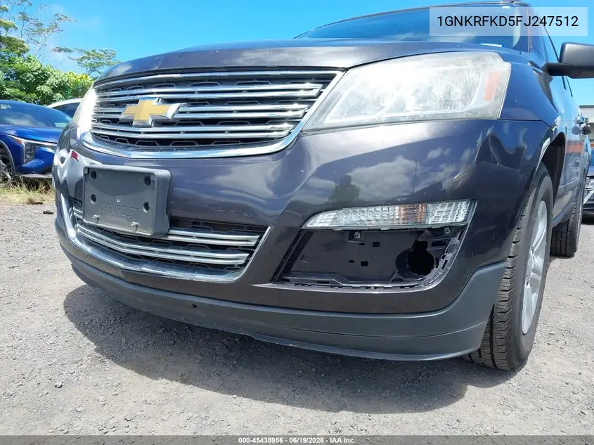 2015 Chevrolet Traverse Ls VIN: 1GNKRFKD5FJ247512 Lot: 45435956