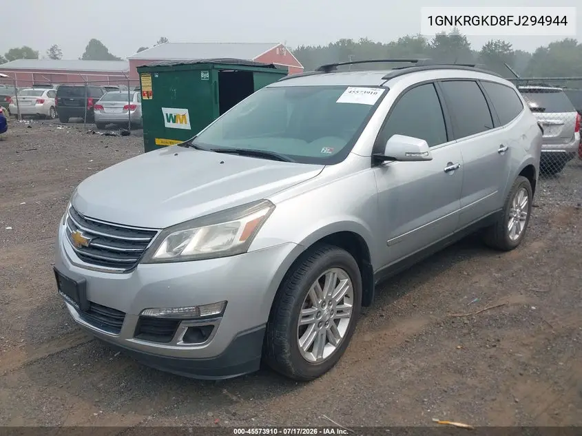 2015 Chevrolet Traverse Lt VIN: 1GNKRGKD8FJ294944 Lot: 45573910