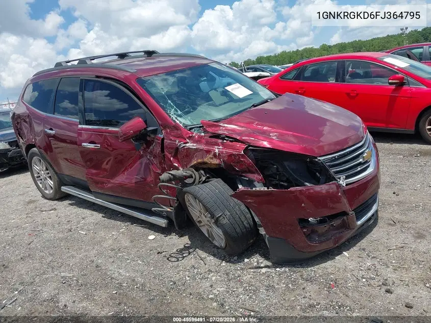 2015 Chevrolet Traverse Lt VIN: 1GNKRGKD6FJ364795 Lot: 45596491