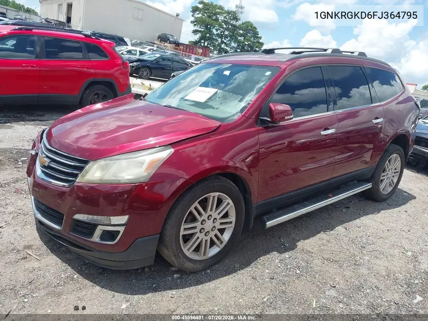 2015 Chevrolet Traverse Lt VIN: 1GNKRGKD6FJ364795 Lot: 45596491