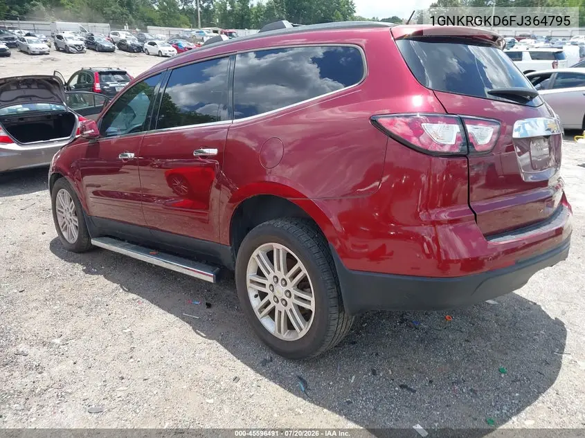 2015 Chevrolet Traverse Lt VIN: 1GNKRGKD6FJ364795 Lot: 45596491
