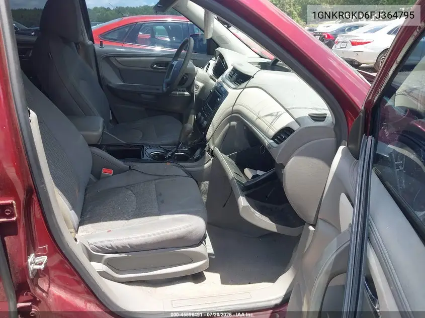 2015 Chevrolet Traverse Lt VIN: 1GNKRGKD6FJ364795 Lot: 45596491