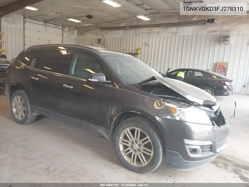 2015 Chevrolet Traverse Lt VIN: 1GNKVGKD3FJ278310 Lot: 45647193