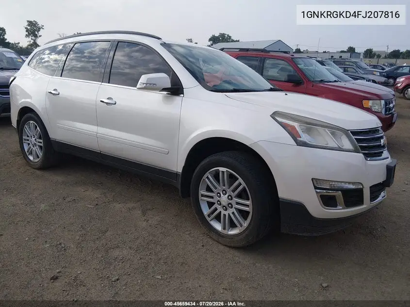 2015 Chevrolet Traverse Lt VIN: 1GNKRGKD4FJ207816 Lot: 45659434