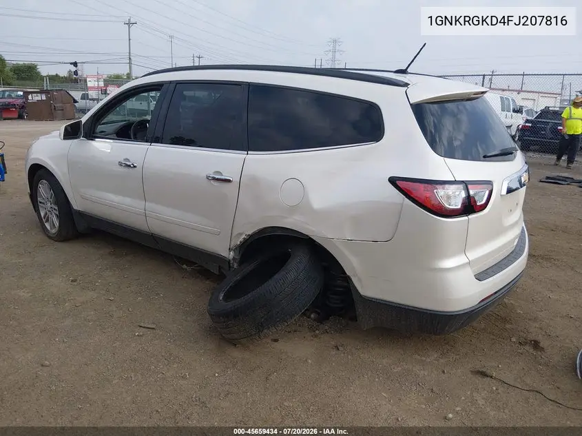 2015 Chevrolet Traverse Lt VIN: 1GNKRGKD4FJ207816 Lot: 45659434