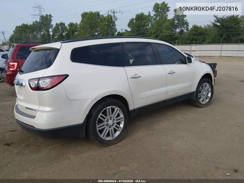 2015 Chevrolet Traverse Lt VIN: 1GNKRGKD4FJ207816 Lot: 45659434