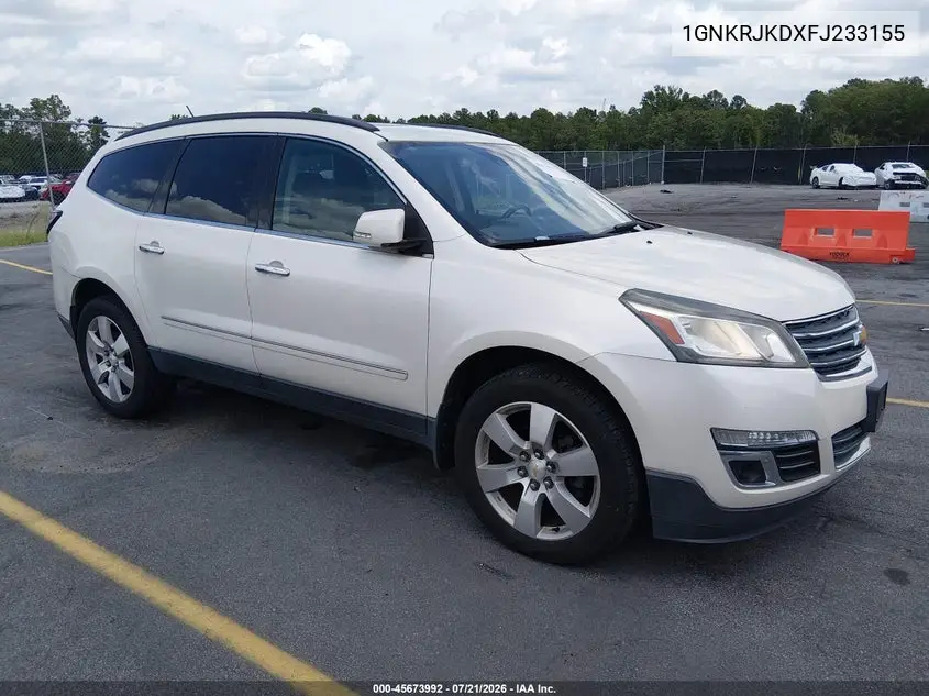 2015 Chevrolet Traverse Ltz VIN: 1GNKRJKDXFJ233155 Lot: 45673992
