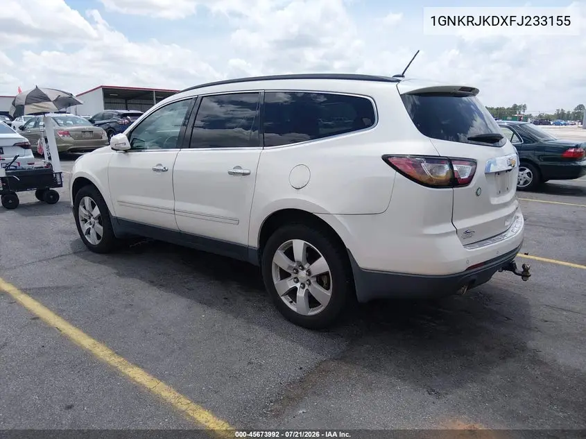2015 Chevrolet Traverse Ltz VIN: 1GNKRJKDXFJ233155 Lot: 45673992