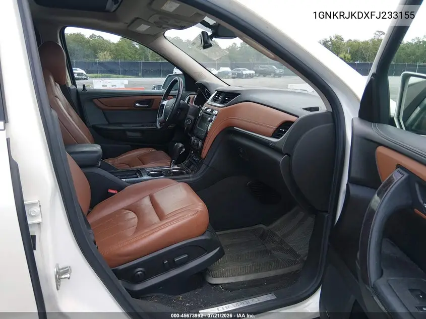 2015 Chevrolet Traverse Ltz VIN: 1GNKRJKDXFJ233155 Lot: 45673992
