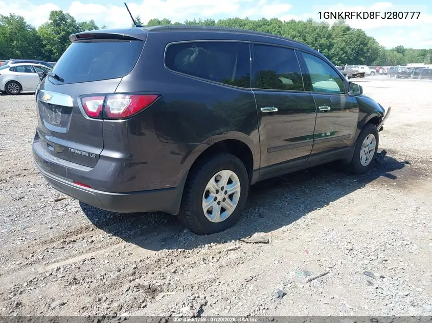 2015 Chevrolet Traverse Ls VIN: 1GNKRFKD8FJ280777 Lot: 45681759
