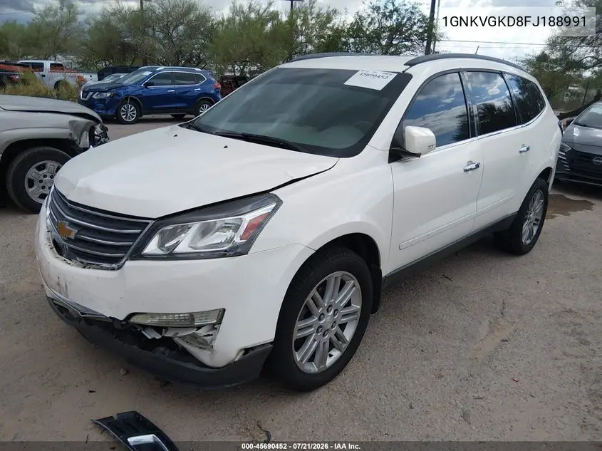 2015 Chevrolet Traverse Lt VIN: 1GNKVGKD8FJ188991 Lot: 45690452
