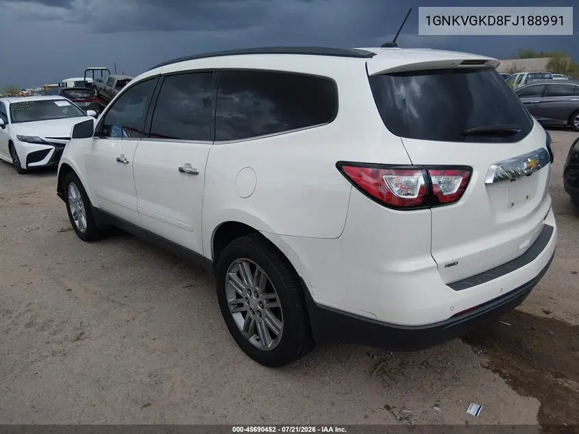 2015 Chevrolet Traverse Lt VIN: 1GNKVGKD8FJ188991 Lot: 45690452
