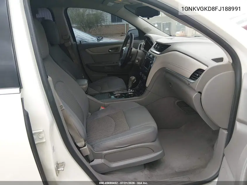 2015 Chevrolet Traverse Lt VIN: 1GNKVGKD8FJ188991 Lot: 45690452