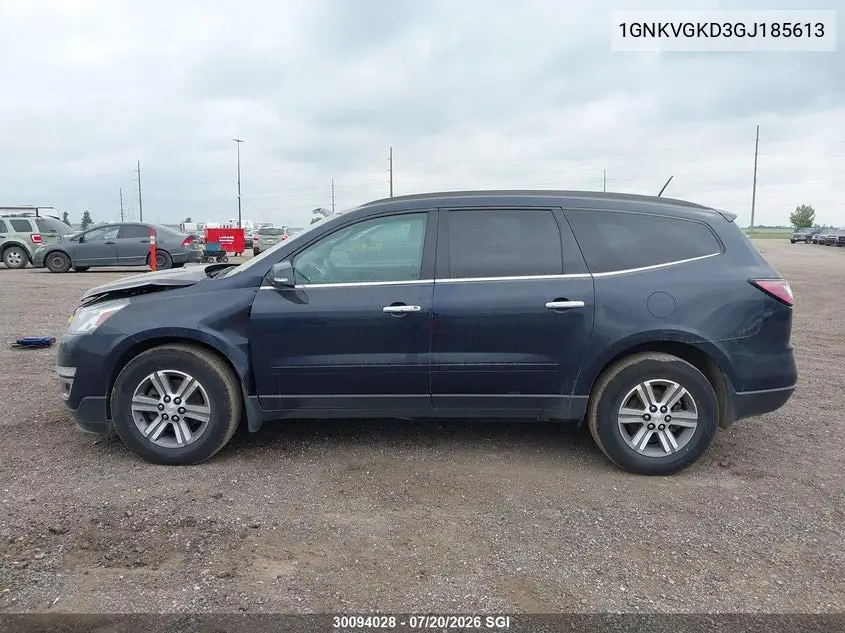 2016 Chevrolet Traverse Lt VIN: 1GNKVGKD3GJ185613 Lot: 30094028