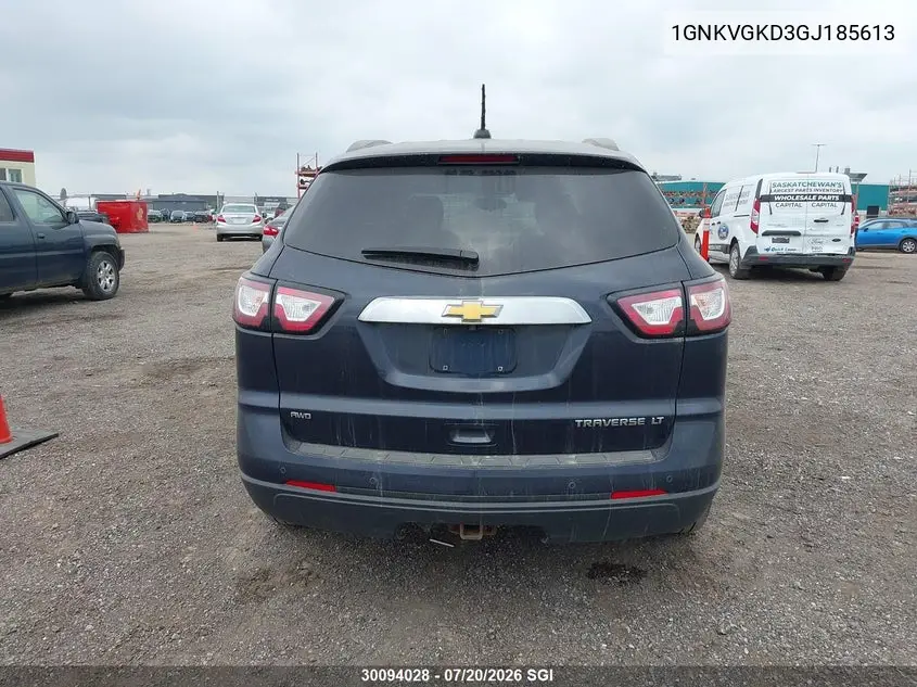 2016 Chevrolet Traverse Lt VIN: 1GNKVGKD3GJ185613 Lot: 30094028