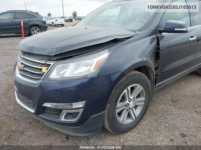2016 Chevrolet Traverse Lt VIN: 1GNKVGKD3GJ185613 Lot: 30094028