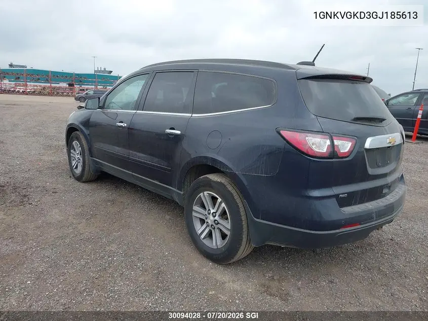 2016 Chevrolet Traverse Lt VIN: 1GNKVGKD3GJ185613 Lot: 30094028