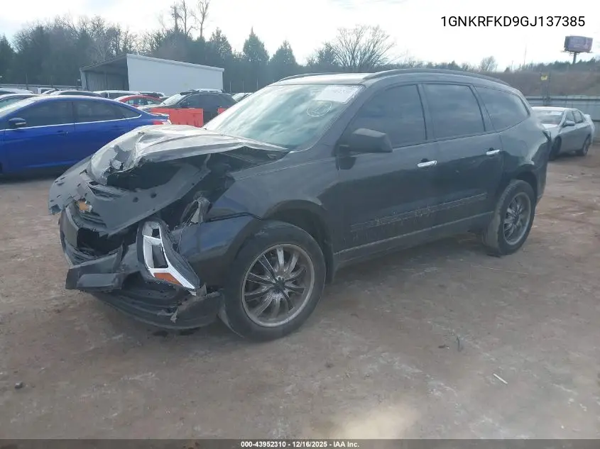 1GNKRFKD9GJ137385 2016 Chevrolet Traverse Ls