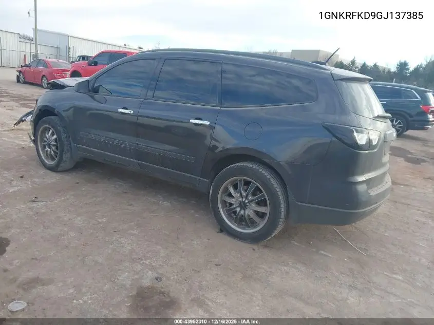1GNKRFKD9GJ137385 2016 Chevrolet Traverse Ls