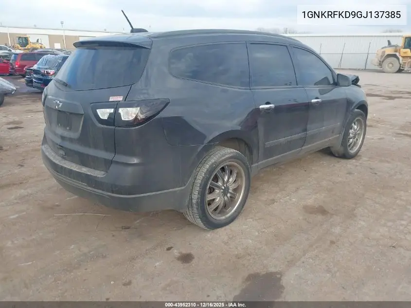 1GNKRFKD9GJ137385 2016 Chevrolet Traverse Ls