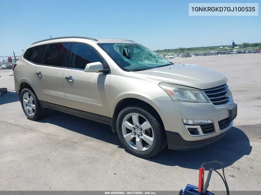 2016 Chevrolet Traverse 1Lt VIN: 1GNKRGKD7GJ100535 Lot: 45392962