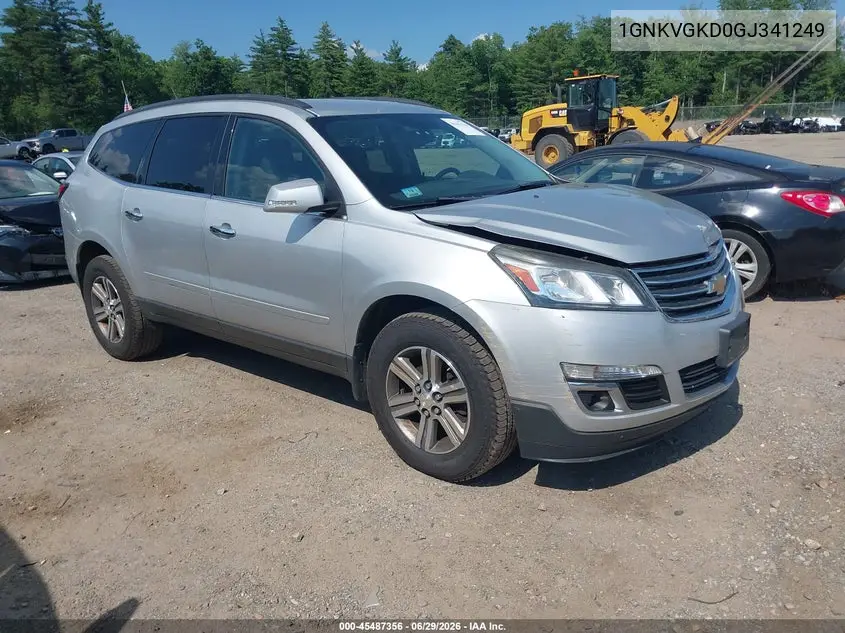 2016 Chevrolet Traverse Lt VIN: 1GNKVGKD0GJ341249 Lot: 45487356