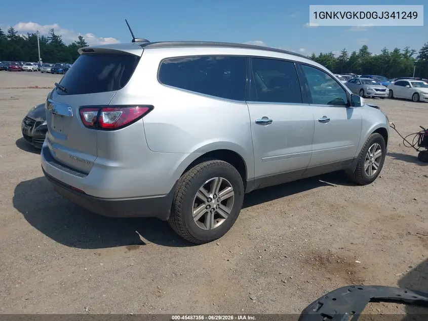 2016 Chevrolet Traverse Lt VIN: 1GNKVGKD0GJ341249 Lot: 45487356