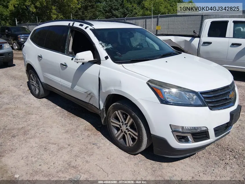 2016 Chevrolet Traverse Lt VIN: 1GNKVGKD4GJ342825 Lot: 45582490