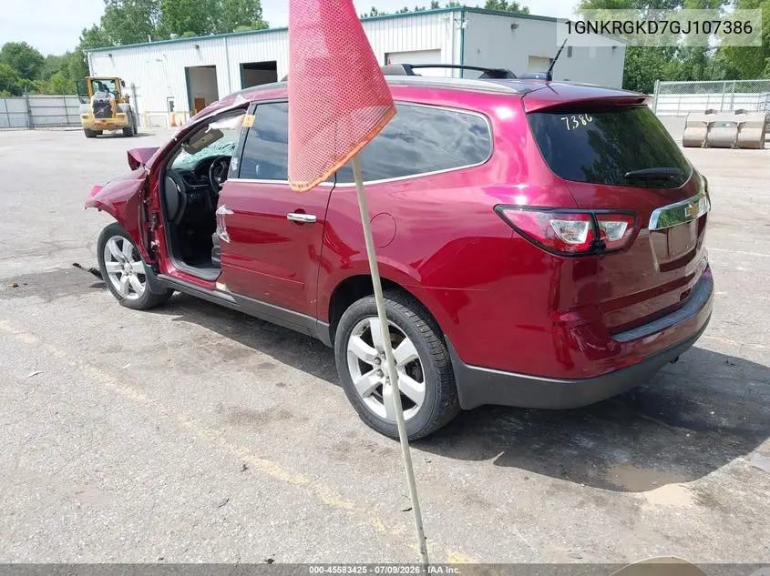 2016 Chevrolet Traverse 1Lt VIN: 1GNKRGKD7GJ107386 Lot: 45583425