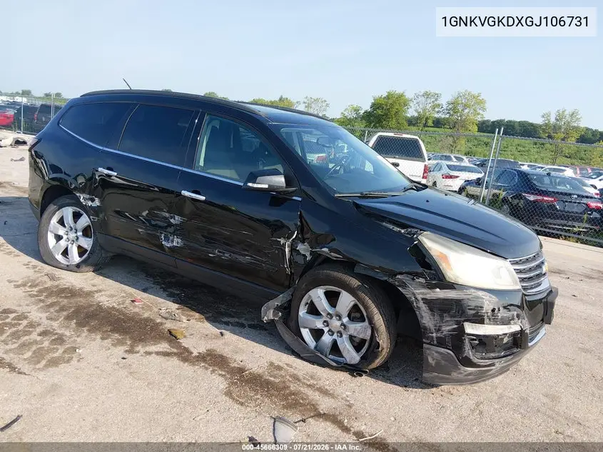 2016 Chevrolet Traverse Lt VIN: 1GNKVGKDXGJ106731 Lot: 45666309