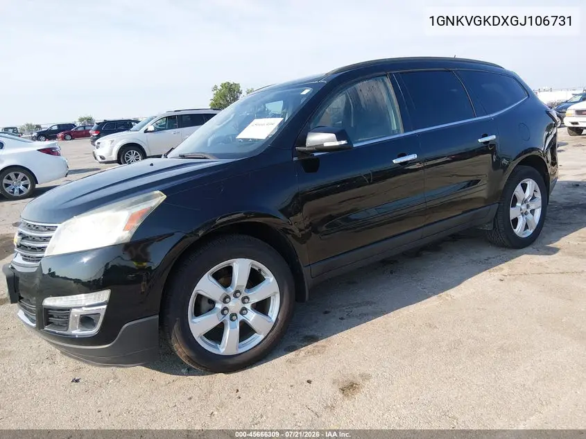 2016 Chevrolet Traverse Lt VIN: 1GNKVGKDXGJ106731 Lot: 45666309