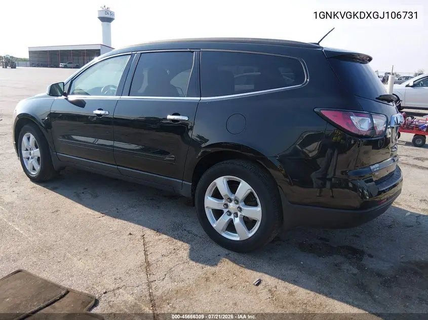 2016 Chevrolet Traverse Lt VIN: 1GNKVGKDXGJ106731 Lot: 45666309