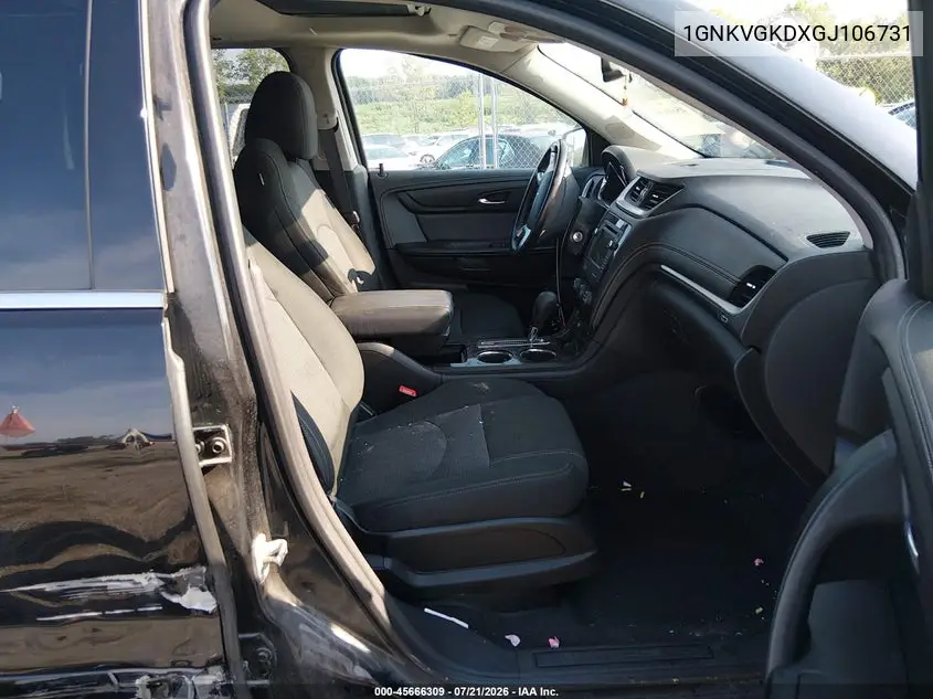 2016 Chevrolet Traverse Lt VIN: 1GNKVGKDXGJ106731 Lot: 45666309
