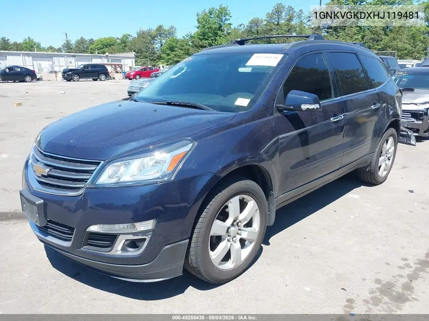 1GNKVGKDXHJ119481 2017 Chevrolet Traverse 1Lt