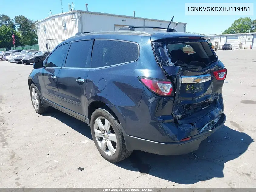 1GNKVGKDXHJ119481 2017 Chevrolet Traverse 1Lt