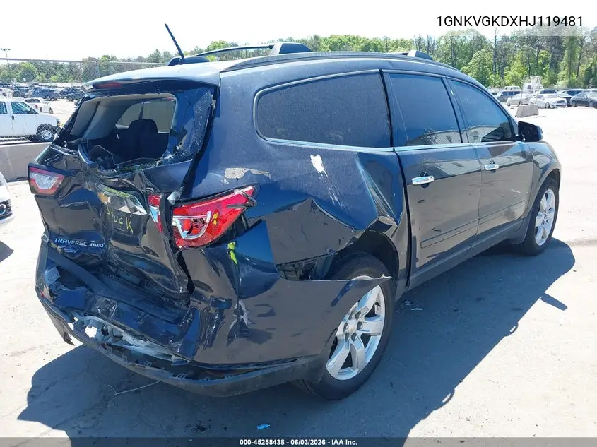 1GNKVGKDXHJ119481 2017 Chevrolet Traverse 1Lt
