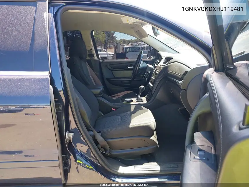 1GNKVGKDXHJ119481 2017 Chevrolet Traverse 1Lt