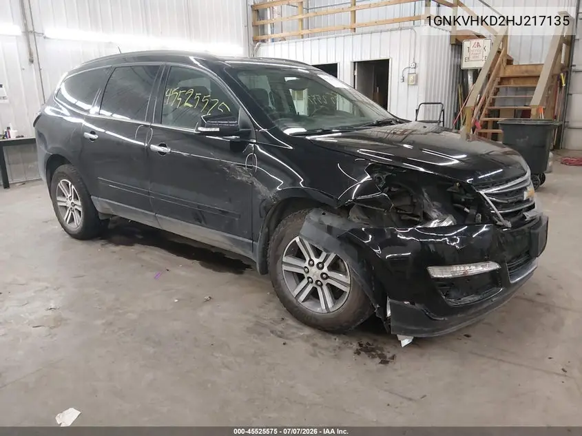 2017 Chevrolet Traverse Lt VIN: 1GNKVHKD2HJ217135 Lot: 45525575