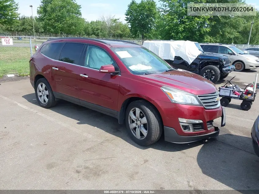 2017 Chevrolet Traverse Lt VIN: 1GNKVGKD7HJ262064 Lot: 45591379