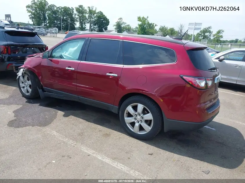 2017 Chevrolet Traverse Lt VIN: 1GNKVGKD7HJ262064 Lot: 45591379