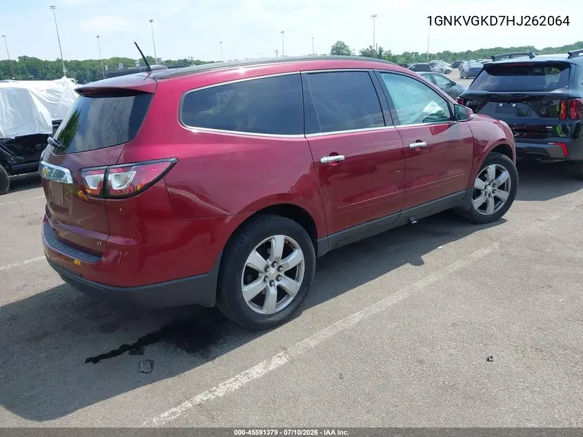 2017 Chevrolet Traverse Lt VIN: 1GNKVGKD7HJ262064 Lot: 45591379