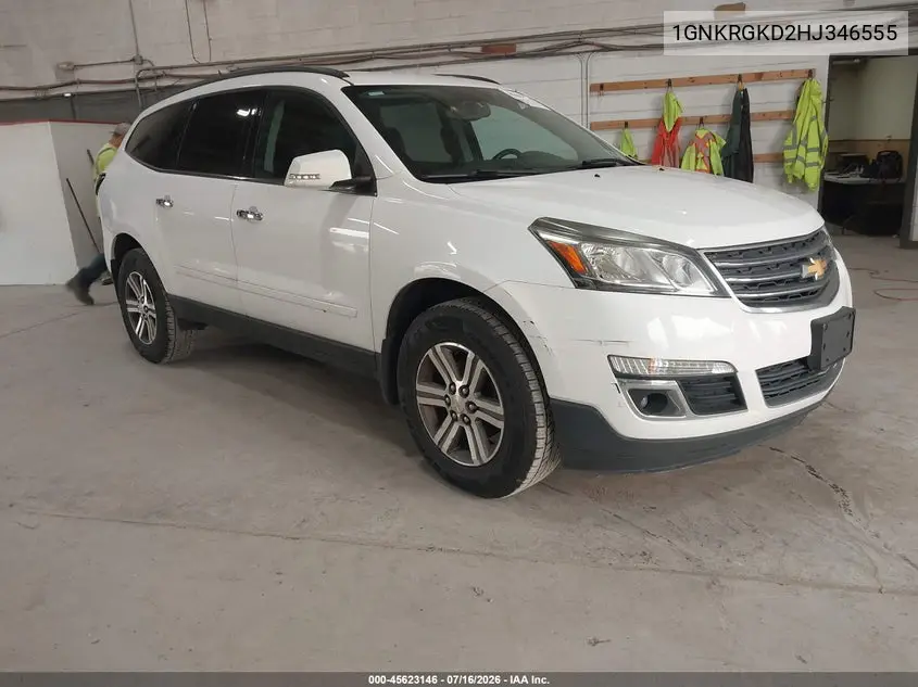 2017 Chevrolet Traverse Lt VIN: 1GNKRGKD2HJ346555 Lot: 45623146