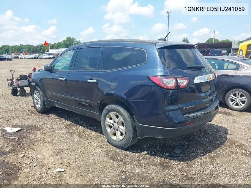 2017 Chevrolet Traverse Ls VIN: 1GNKRFED5HJ241059 Lot: 45626522