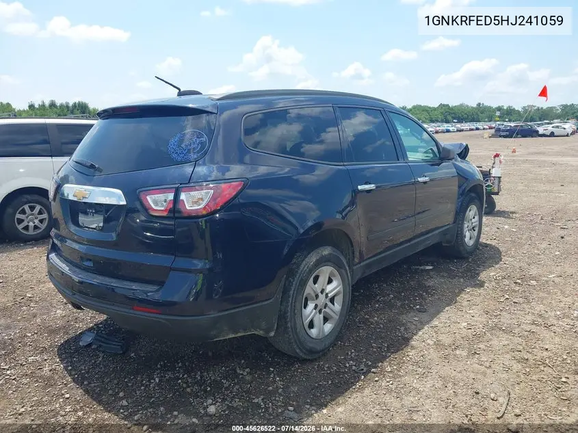 2017 Chevrolet Traverse Ls VIN: 1GNKRFED5HJ241059 Lot: 45626522
