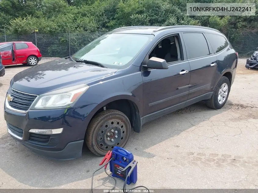 2017 Chevrolet Traverse Ls VIN: 1GNKRFKD4HJ242241 Lot: 45646774