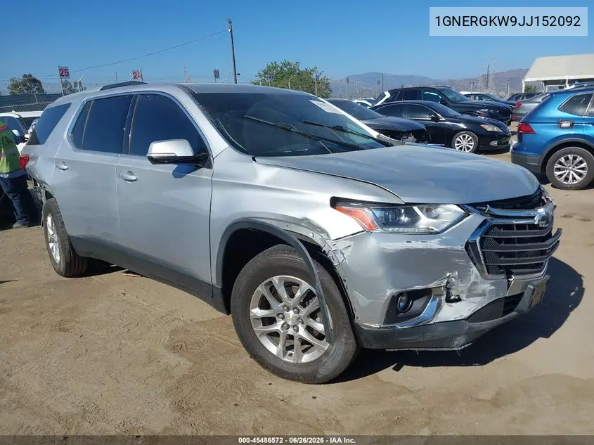2018 Chevrolet Traverse 1Lt VIN: 1GNERGKW9JJ152092 Lot: 45486572